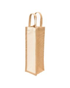 Beige Gusset Bottle Jute Bags, 36cm x 13cm x 10cm