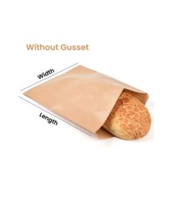 55gsm Brown Without Gusset Grocery Paper Bags, 15cm x 22cm