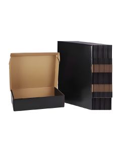 03ply Black Flat Corrugated Boxes, 18cm x 10cm x 3cm