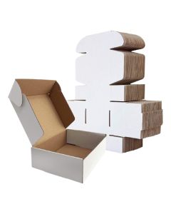 03ply White Flat Corrugated Boxes, 25cm x 13cm x 5cm