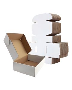 03ply White Flat Corrugated Boxes, 28cm x 23cm x 6cm