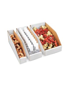 03ply White Collapsible Corrugated Bins, 58cm x 37cm x 34cm
