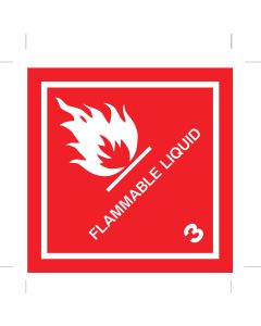 Dangerous Goods, 500 L/R, 3in Core, Class 3 Flammable Liquid, Labels, 100mm x 100mm, Pack of 1
