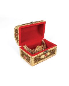 Golden Treasure Gift Boxes with Stones, 15cm x 10cm x 10cm