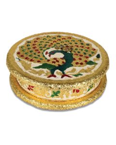 Golden Round Divider Dry Fruit Boxes, 20cm x 20cm x 6cm
