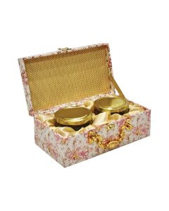 Marble Design Gift Box with 2 Jars, 24cm x 14cm x 10cm