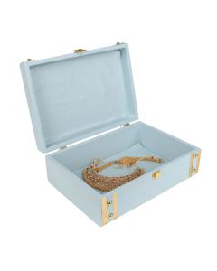 Pastel Blue Trunk Box, 25cm x 18cm x 10cm