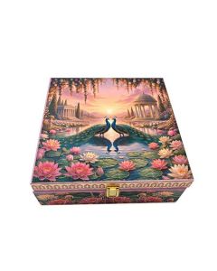 Peacock with Lotus Dryfruit Gift Box - 4 Jars