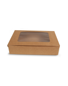 Kraft Window Bakery Boxes, 23cm x 15cm x 5cm