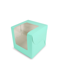 Green L Window Bakery Boxes, 20cm x 20cm x 20cm