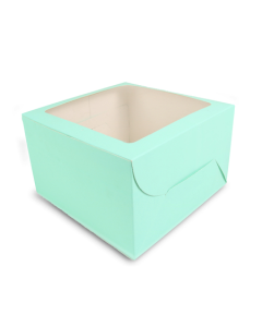 Green Window Bakery Boxes, 15cm x 15cm x 5cm