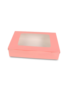 Pink Window Bakery Boxes, 23cm x 23cm x 5cm
