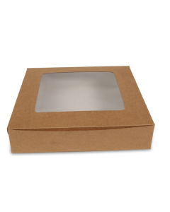 Kraft Window Bakery Boxes, 23cm x 23cm x 5cm