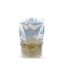 One side Silver Metallized Stand-up Pouches with Zipper, 10cm x 18cm