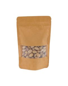 Kraft Window Stand-up Pouches with Zipper, 13cm x 20cm