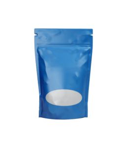 Blue Window Stand up Pouches with Zipper, 10cm x 18cm