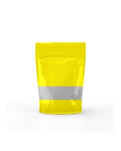 Yellow Window Stand up Pouches with Zipper, 10cm x 18cm