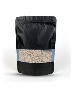 Black Window Stand up Pouches with Zipper, 15cm x 23cm