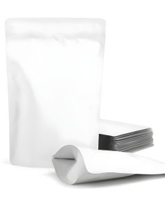 White Stand-up Pouches with Zipper, 15cm x 23cm
