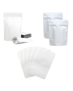 White Stand-up Pouches with Zipper, 13cm x 20cm