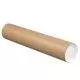 Brown Mailing Tubes with End Caps, 300mm x 75mm, Pack of 10